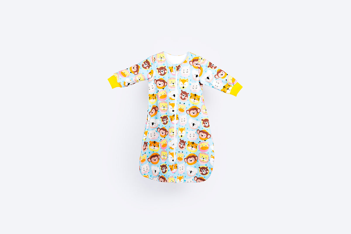 Cotton Sleeping Bag with Sleeves - Animal Kingdom