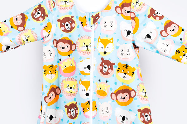 Cotton Sleeping Bag with Sleeves - Animal Kingdom