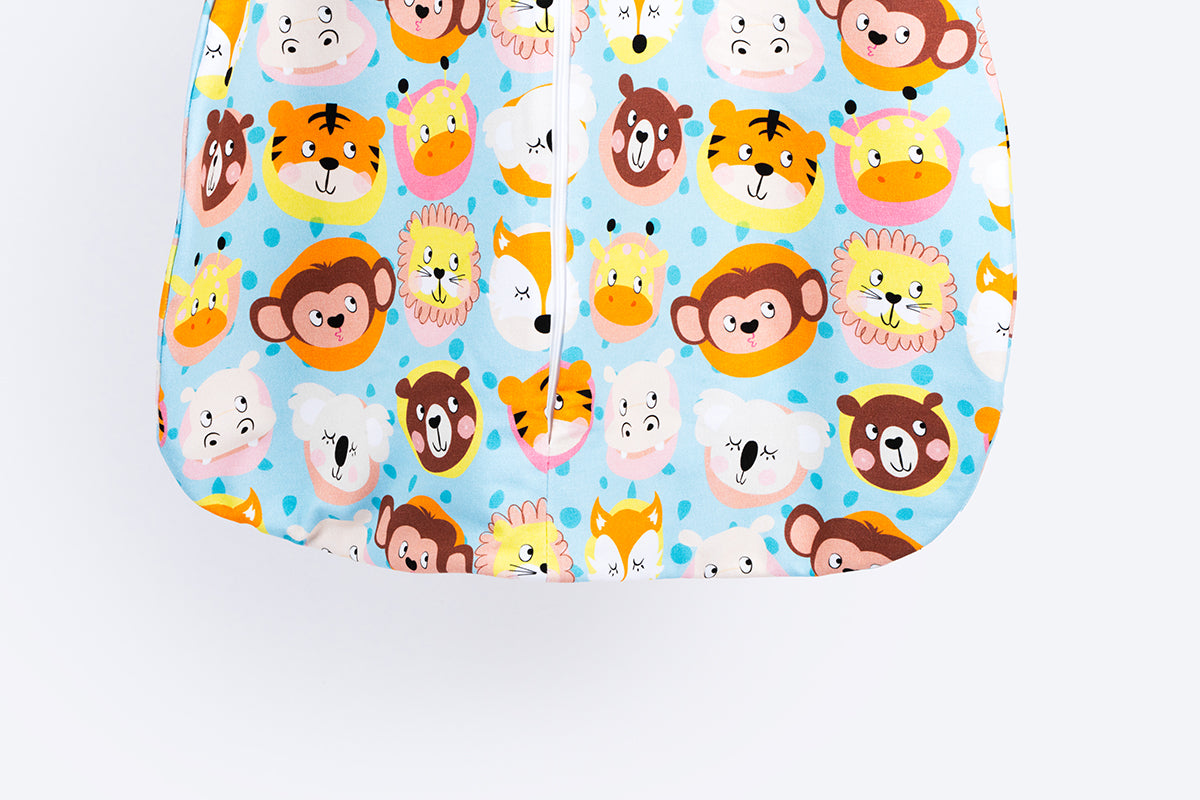 Cotton Sleeping Bag with Sleeves - Animal Kingdom