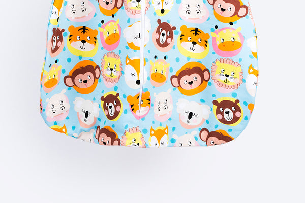 Cotton Sleeping Bag with Sleeves - Animal Kingdom