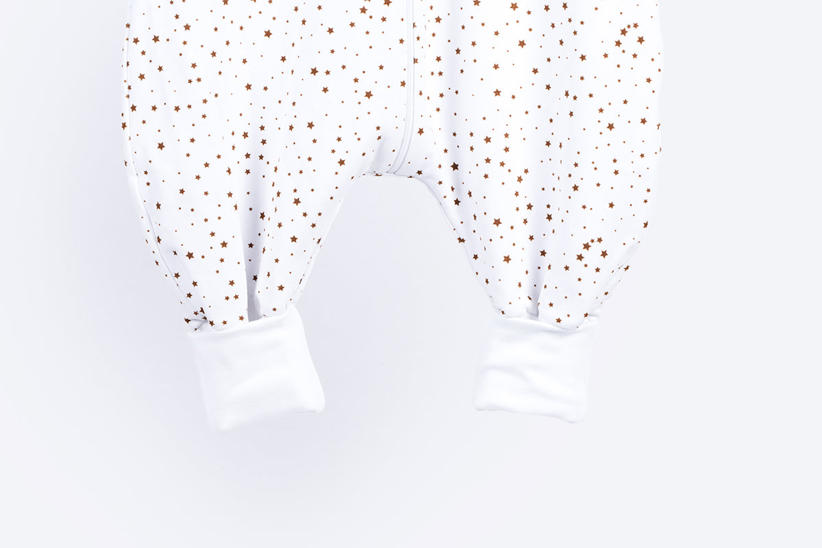 Tanja two-layer sleeping bag with legs - Brown stars