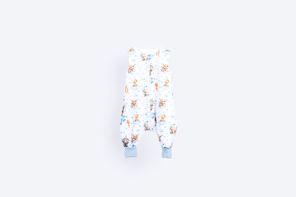 Cotton Sleeping Bag with Legs - Sleepy Bear - Blue