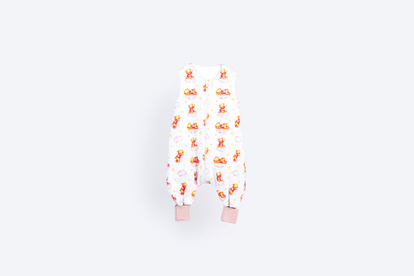 Cotton Sleeping Bag with Legs - Sleepy Bear - Pink