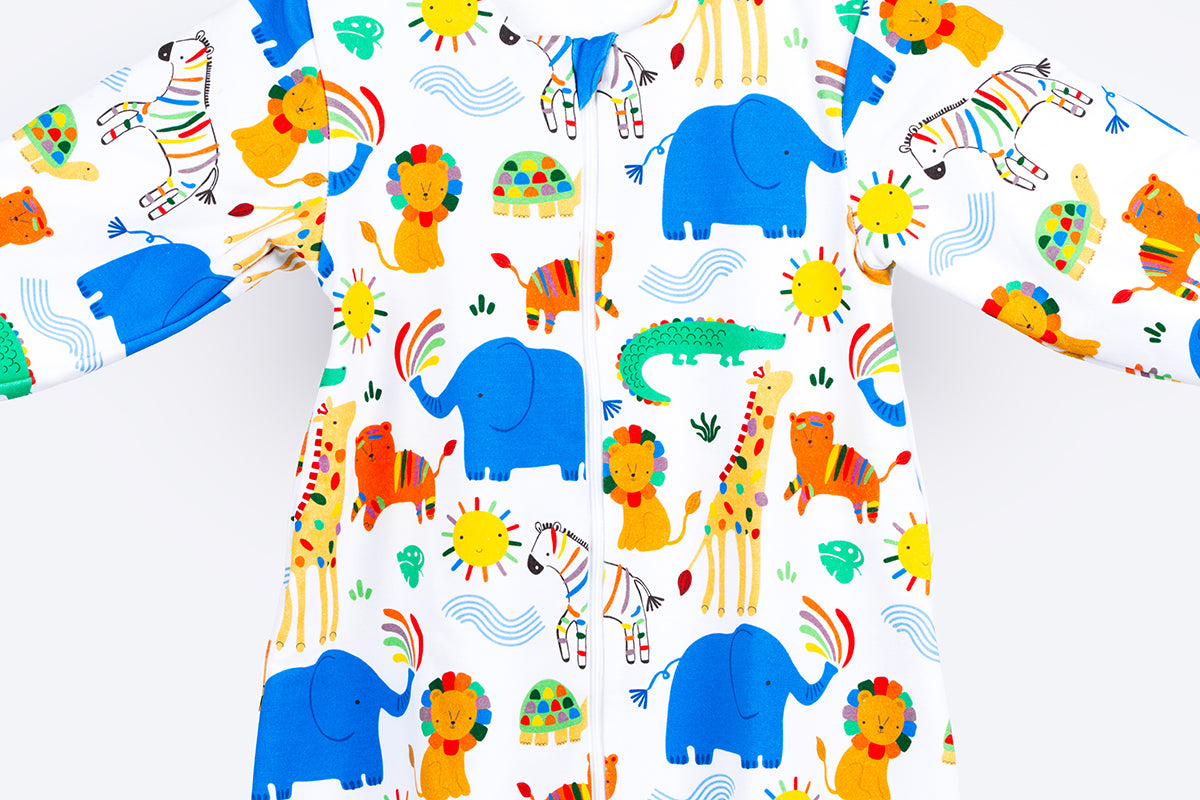 Tanja two-layer sleeping bag with legs and sleeves - Playful safari