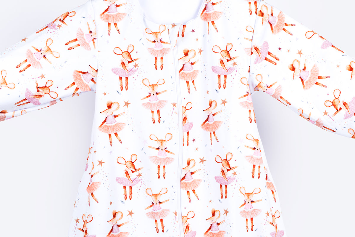 Cotton Sleeping Bag with Legs and Sleeves - Mouse Villa