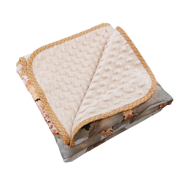 Cotton Minky Blanket 80x100cm - Giraffes