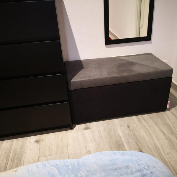 PANDORA 84 ECO, Pouf Contenitore Rettangolare in Ecopelle 84x42 h42, ,  Arketicom