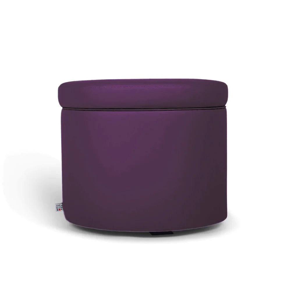 PANDORA 50 ROUND ECO, Pouf Contenitore Rotondo in Ecopelle (4312633180218)