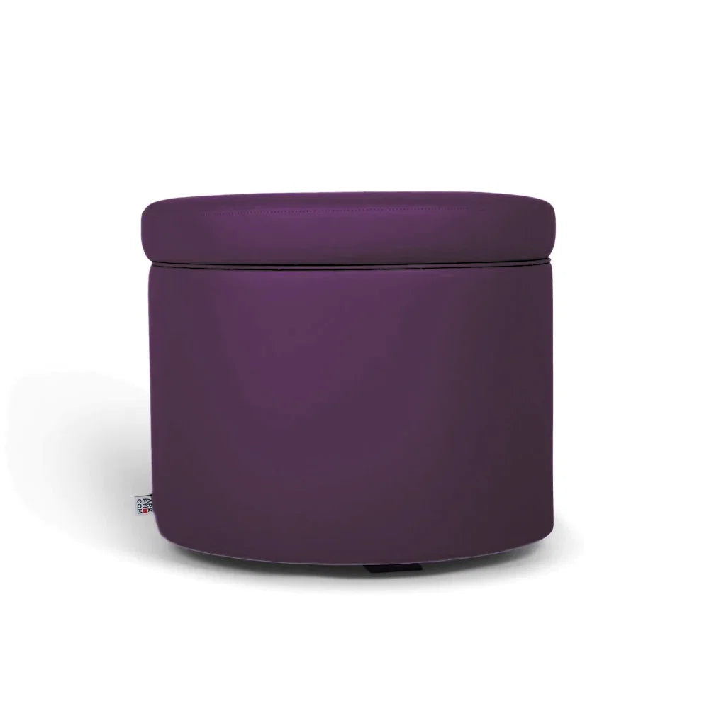 PANDORA 50 ROUND ECO, Pouf Contenitore Rotondo in Ecopelle (4312633180218)
