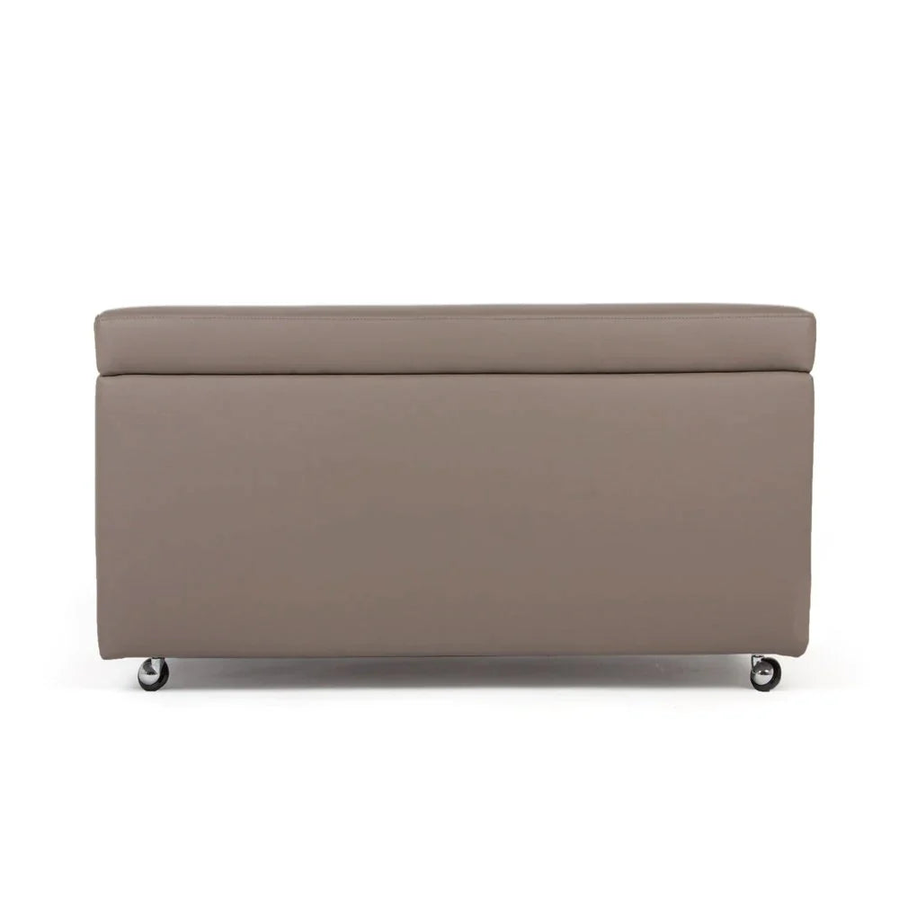 Panca Pouf contenitore in ecopelle con ruote, Arketicom Pandora Swing (2139704295493)
