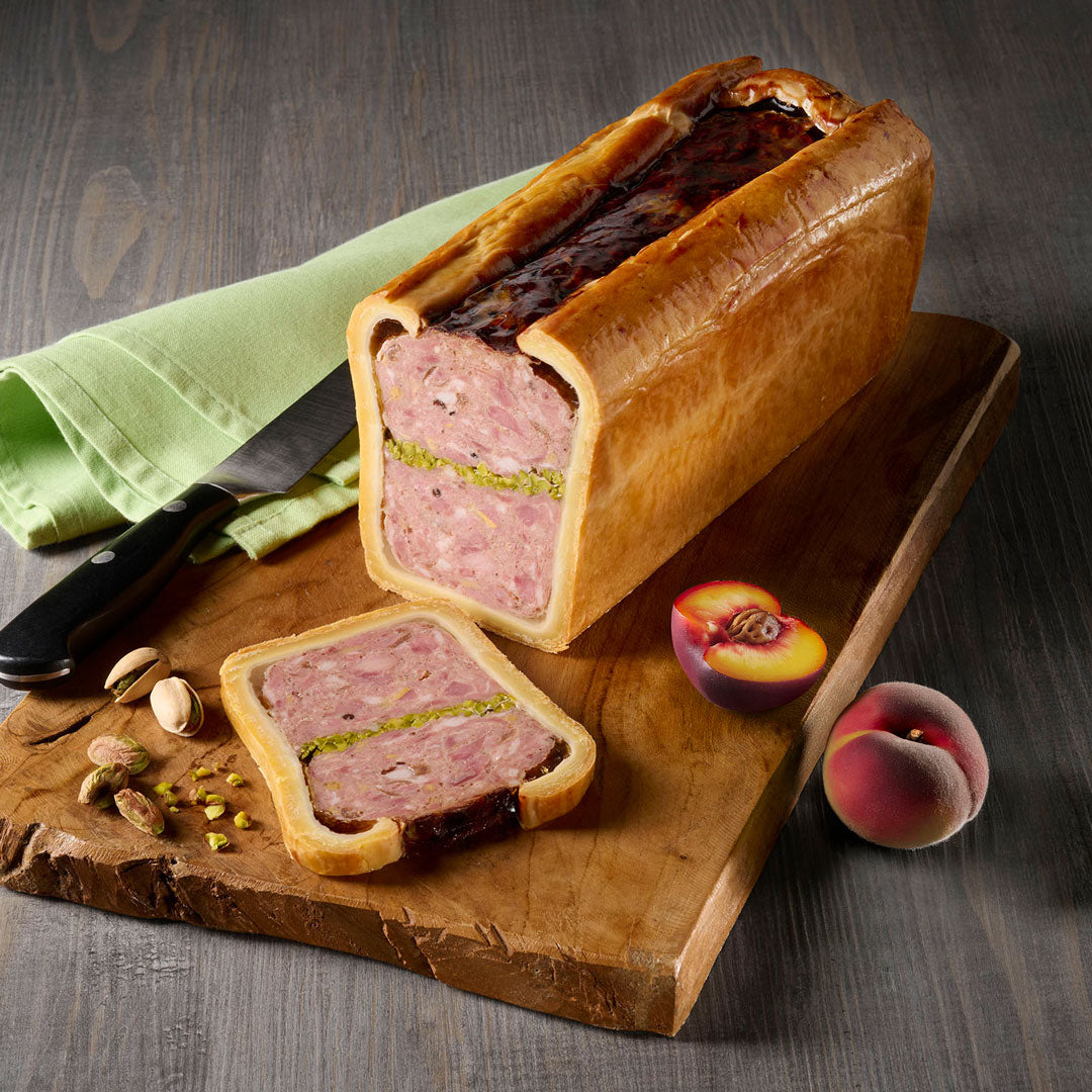 Pheasant Pâté en Croûte with Vine Peaches