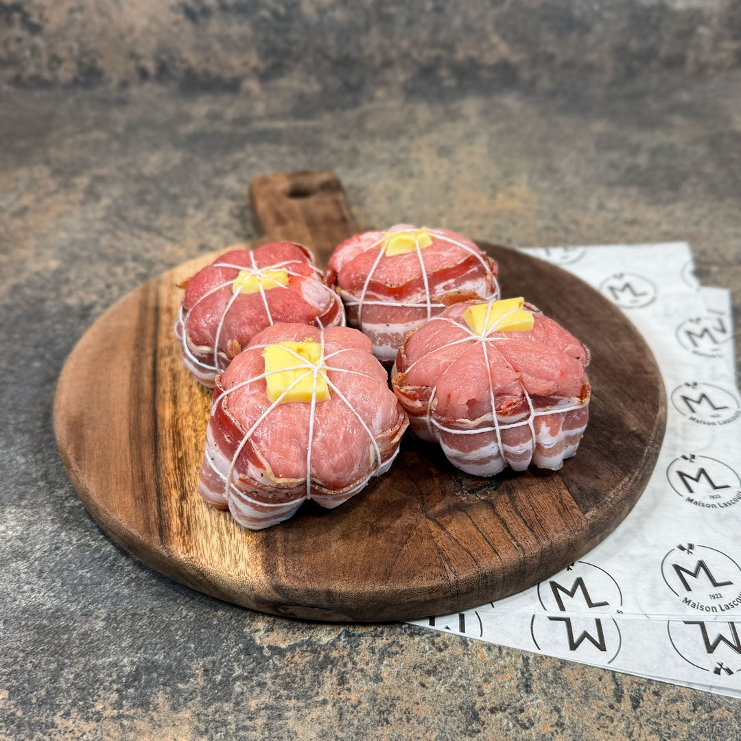 Paupiette de porc aux oignons de raclette