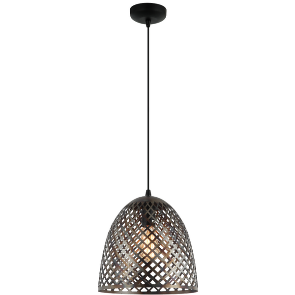 De Pavia hanglamp in zwart heeft een industriële uitstraling.