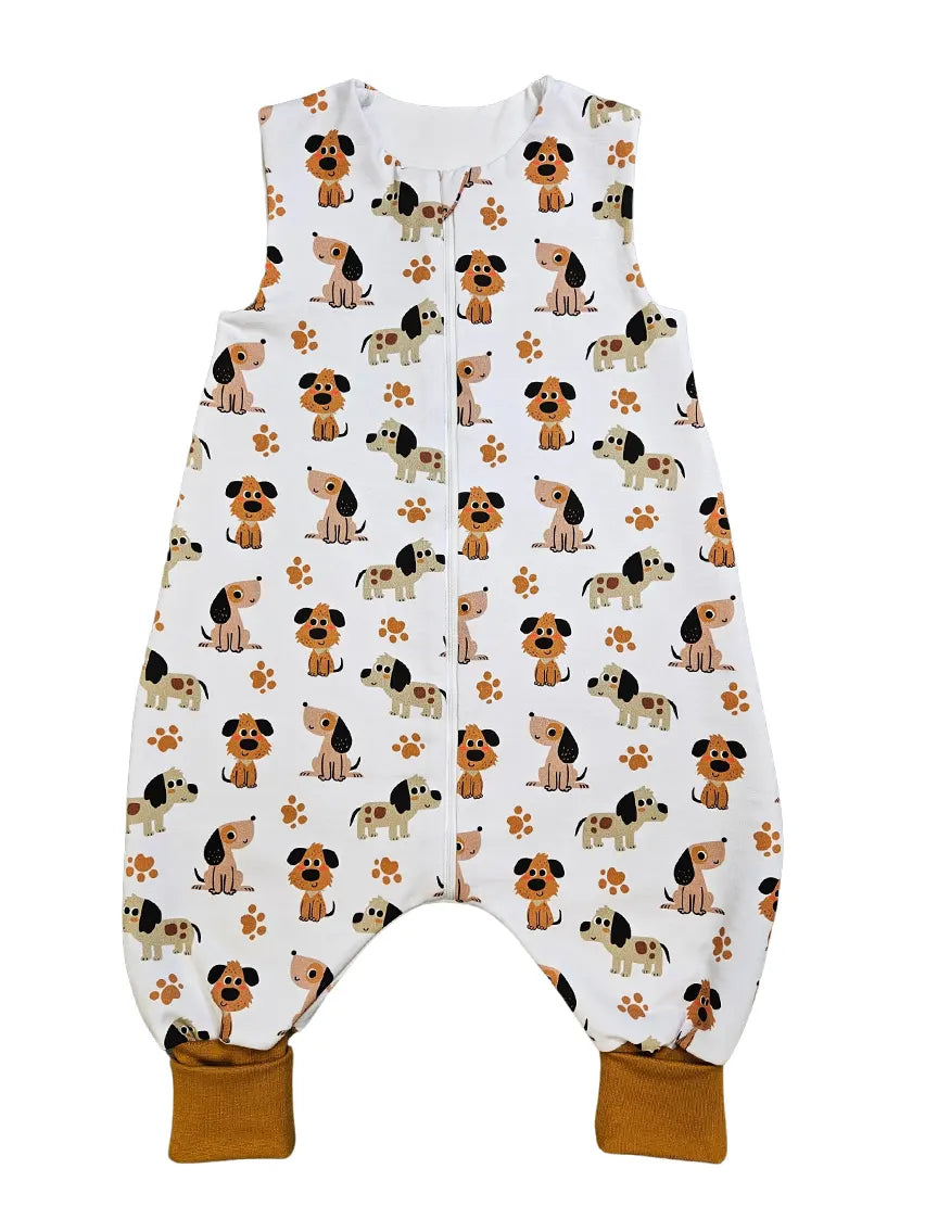 Cotton Sleeping Bag with Legs and Filling - Cute Dogs