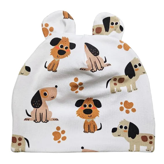 Two-Layer Hat with Ears - Cute Dogs