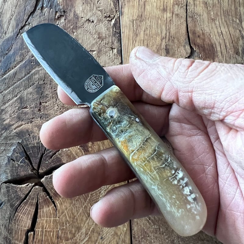 Le couteau basque du berger-l'authentique couteau basque traditionnel en corne de manech et sa lame en acier carbone.