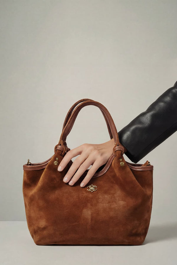 Pienza camoscio borsa 100% vera pelle Made in Italy - Barone Firenze