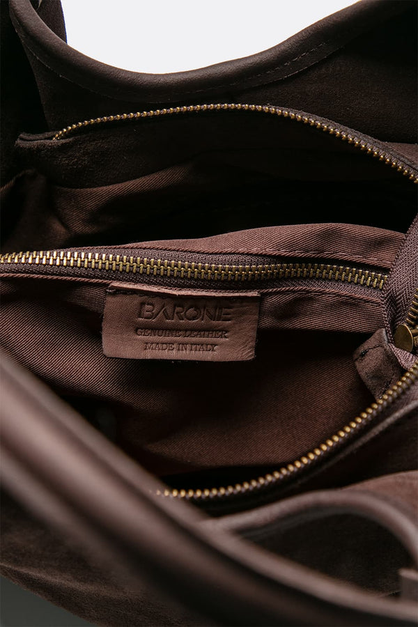 Pienza camoscio borsa 100% vera pelle Made in Italy - Barone Firenze