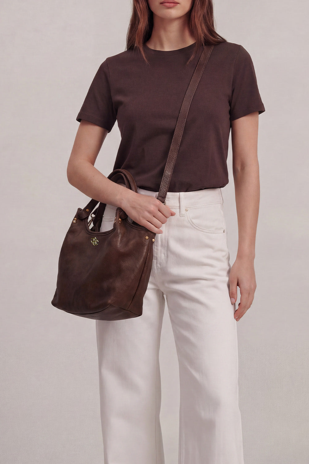 Pienza Borsa Vegetale Donna 100 % vera pelle Made in Italy- Barone Firenze