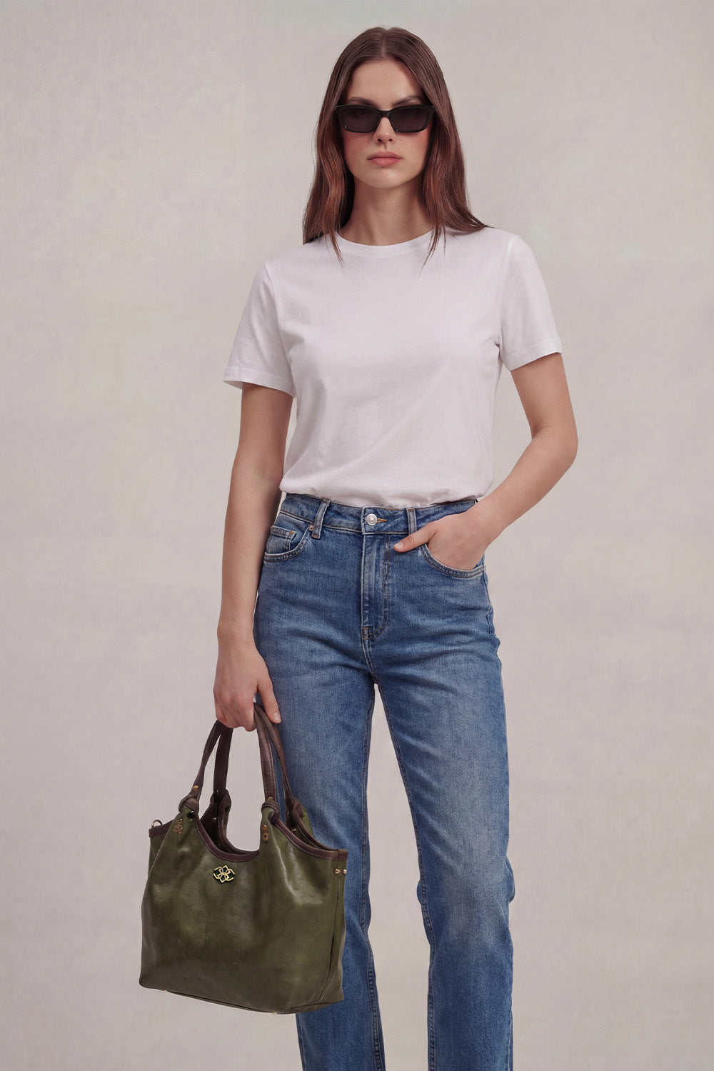 Pienza Borsa Vegetale Donna 100 % vera pelle Made in Italy- Barone Firenze