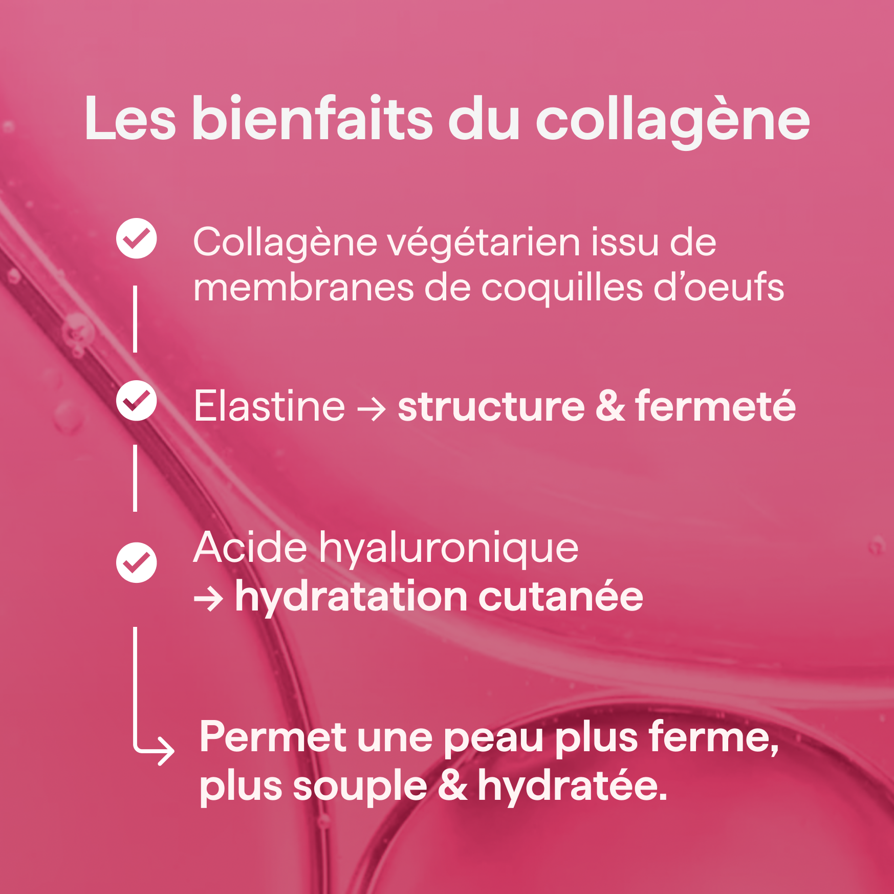 Bienfaits du collagène végétarien : élastine et acide hyaluronique pour une peau ferme et hydratée