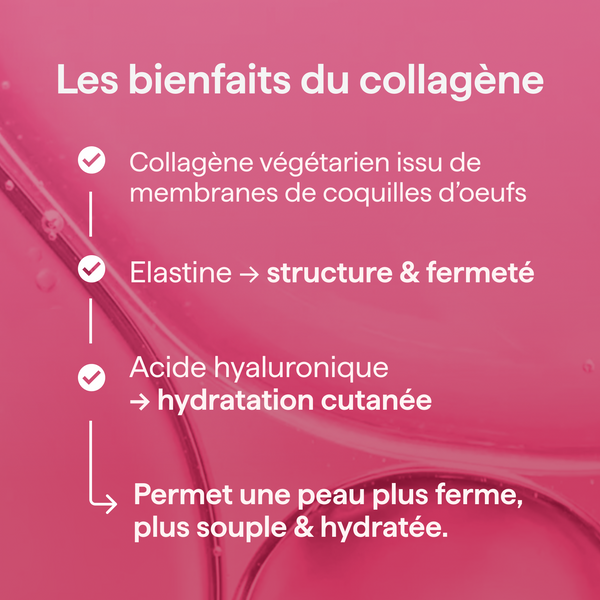 Bienfaits du collagène végétarien : élastine et acide hyaluronique pour une peau ferme et hydratée