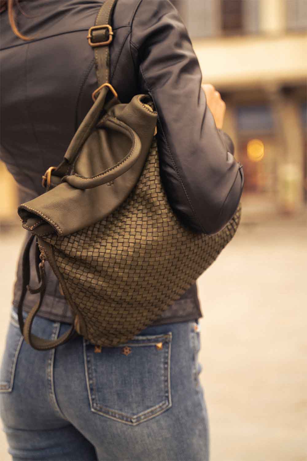 Zaino Pisa donna 100% vera pelle Made in Italy - Barone Firenze