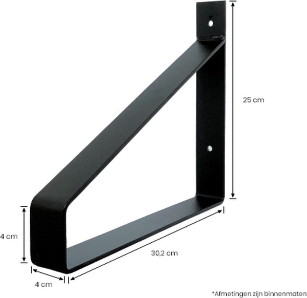 The Industrial Shelf Brackets XL Matte Black - 30 cm