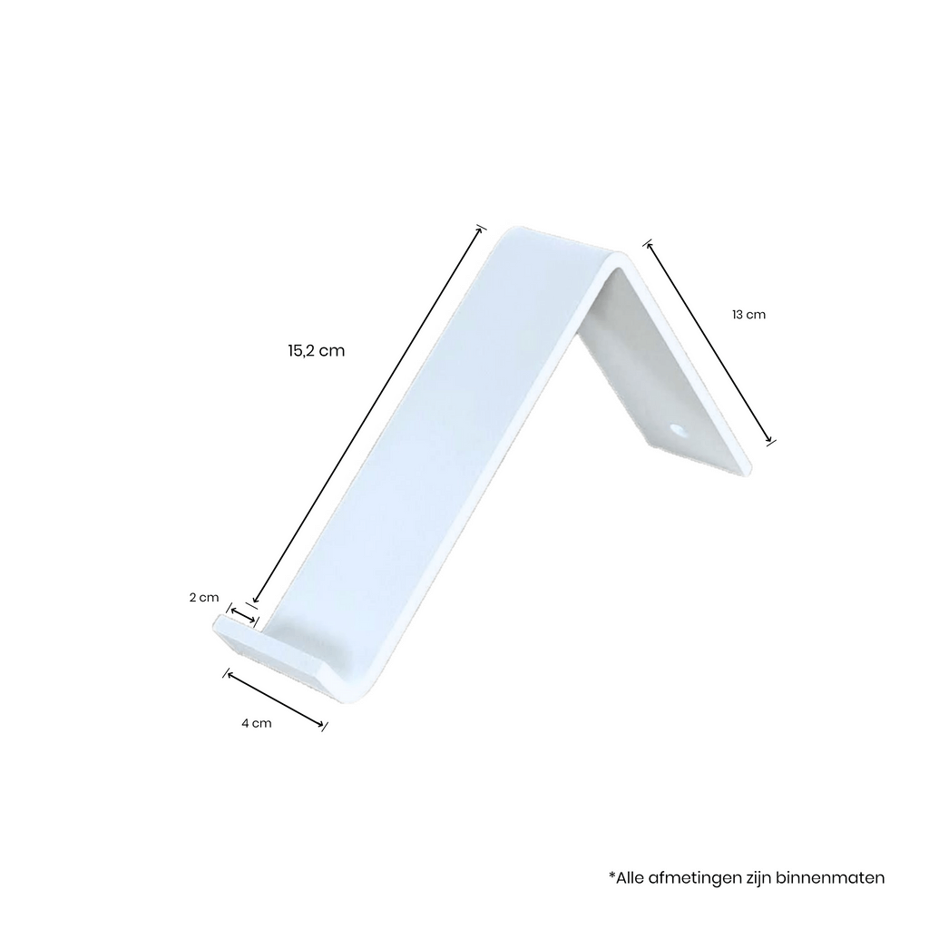 De Industriële Plankdragers L-vorm Mat Wit – 15 cm