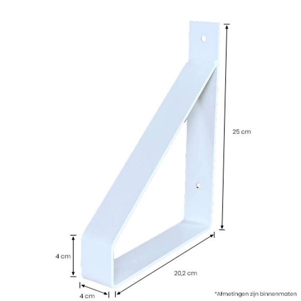 De Industriële Plankdragers Mat Wit - 20 cm
