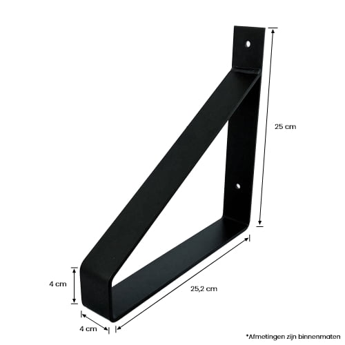 The Industrial Shelf Brackets Matte Black - 25 cm