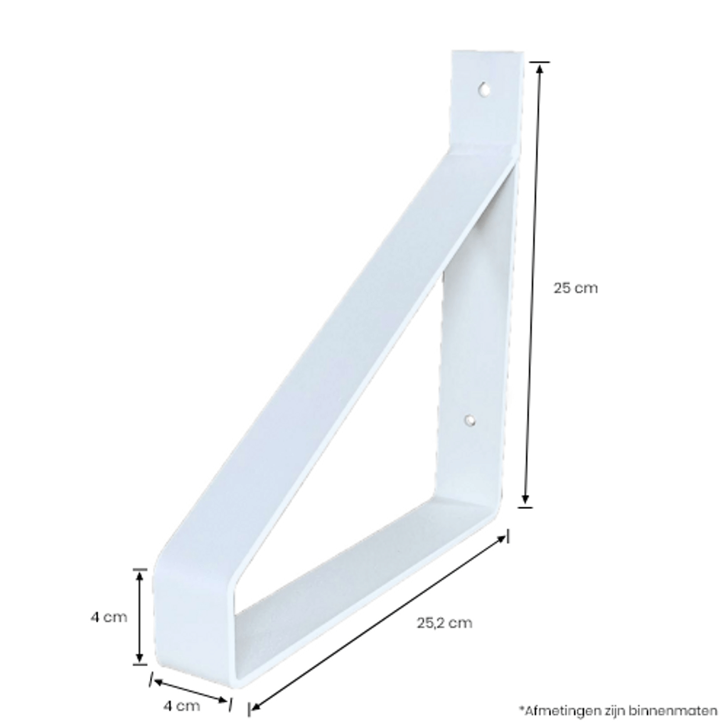De Industriële Plankdragers Mat Wit - 25 cm