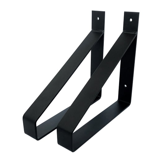 The Industrial Shelf Brackets Matte Black - 25 cm