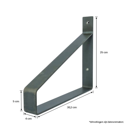 The Industrial Shelf Brackets XL Matte Clear - 30 cm