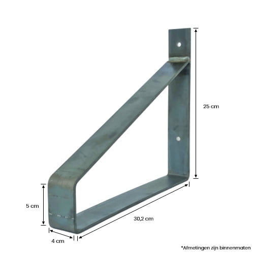 The Industrial Shelf Brackets XL Without Coating - 30 cm
