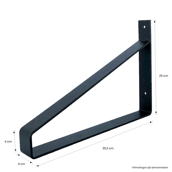 The Industrial Shelf Brackets XL Matte Black - 35 cm