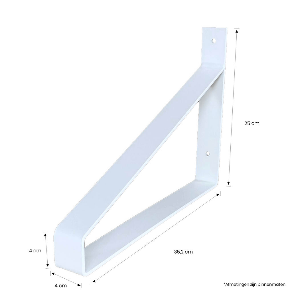 De Industriële Plankdragers XL Mat Wit - 35 cm