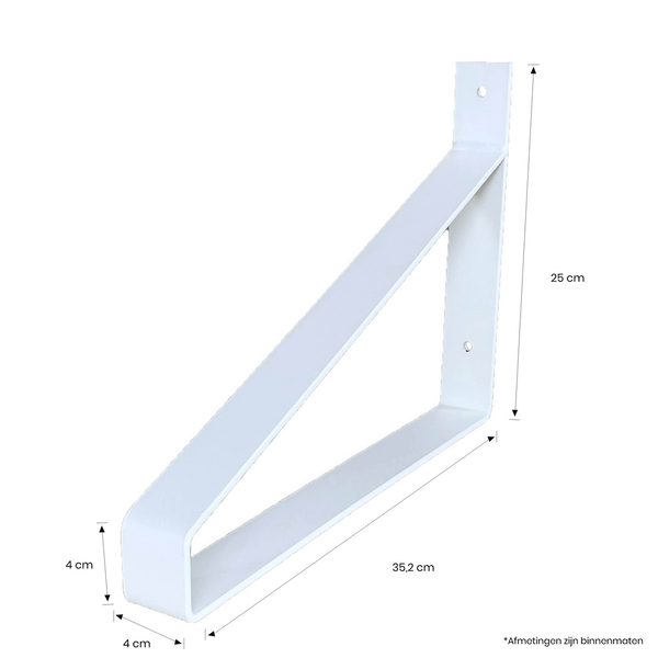 De Industriële Plankdragers XL Mat Wit - 35 cm