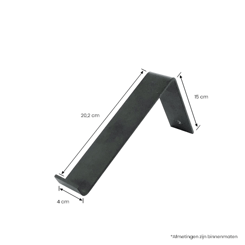 De Industriële Plankdragers L-vorm Mat Zwart – 20 cm