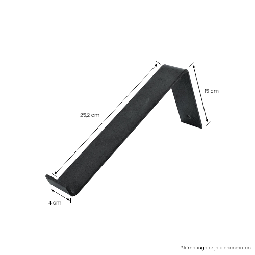 The Industrial L-Shaped Shelf Brackets Matte Raw – 25 cm