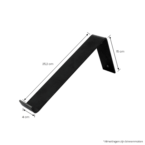 The Industrial L-Shaped Shelf Brackets Matte Black – 25 cm