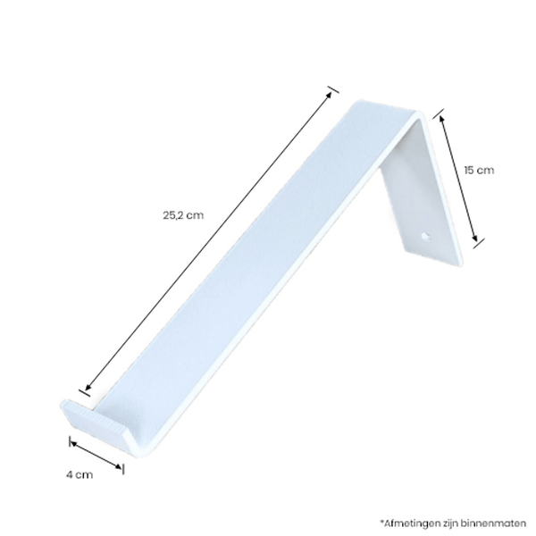 De Industriële Plankdragers L-vorm Mat Wit – 25 cm