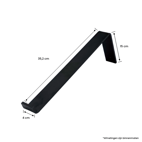 De Industriële Plankdragers L-vorm Mat Zwart – 35 cm