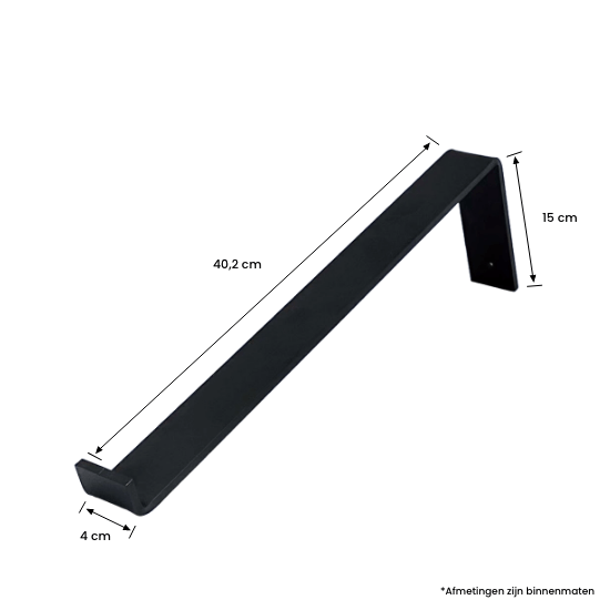 De Industriële Plankdragers L-vorm Mat Zwart – 40 cm
