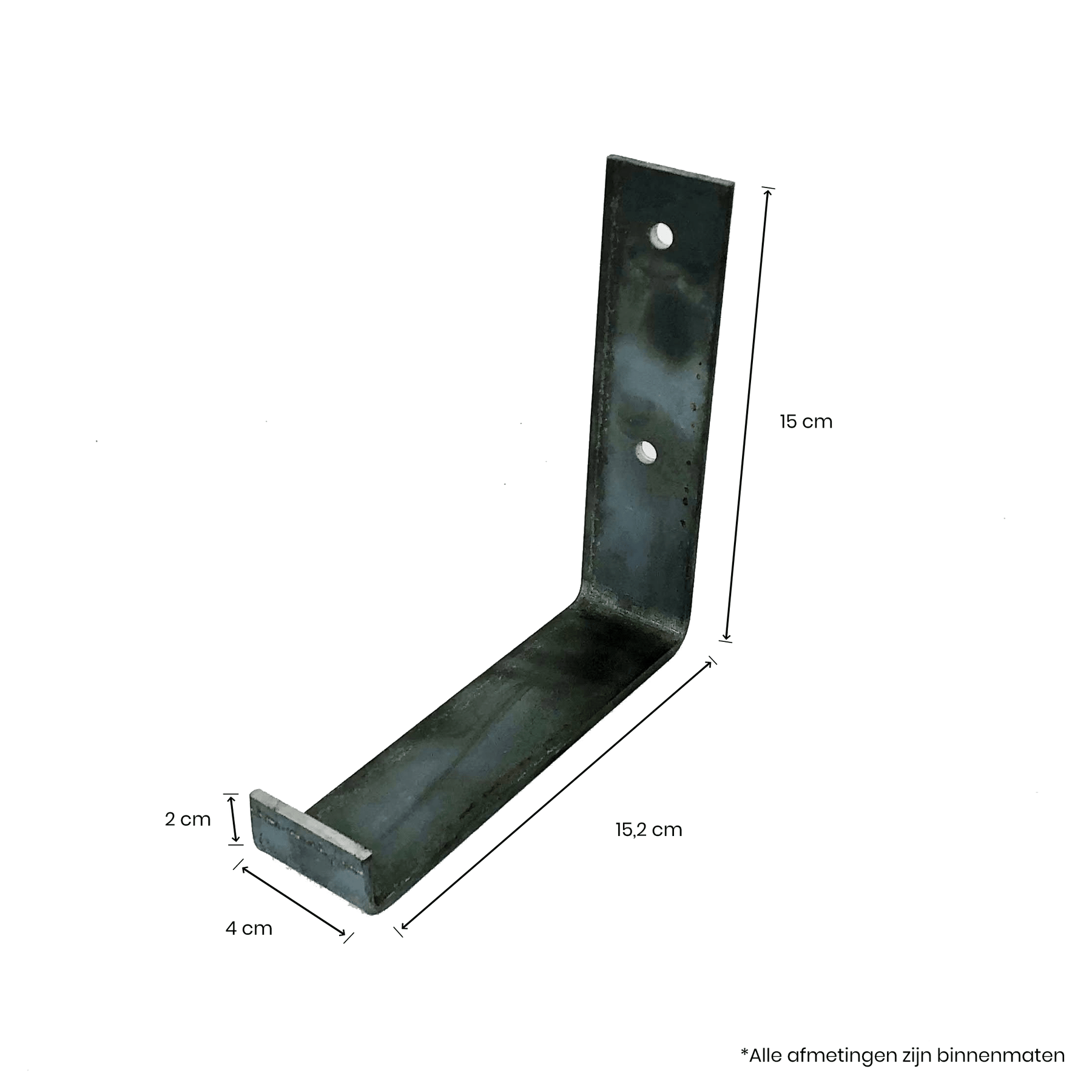 The Industrial L-shaped Shelf Brackets UP Without Coating – 15 cm