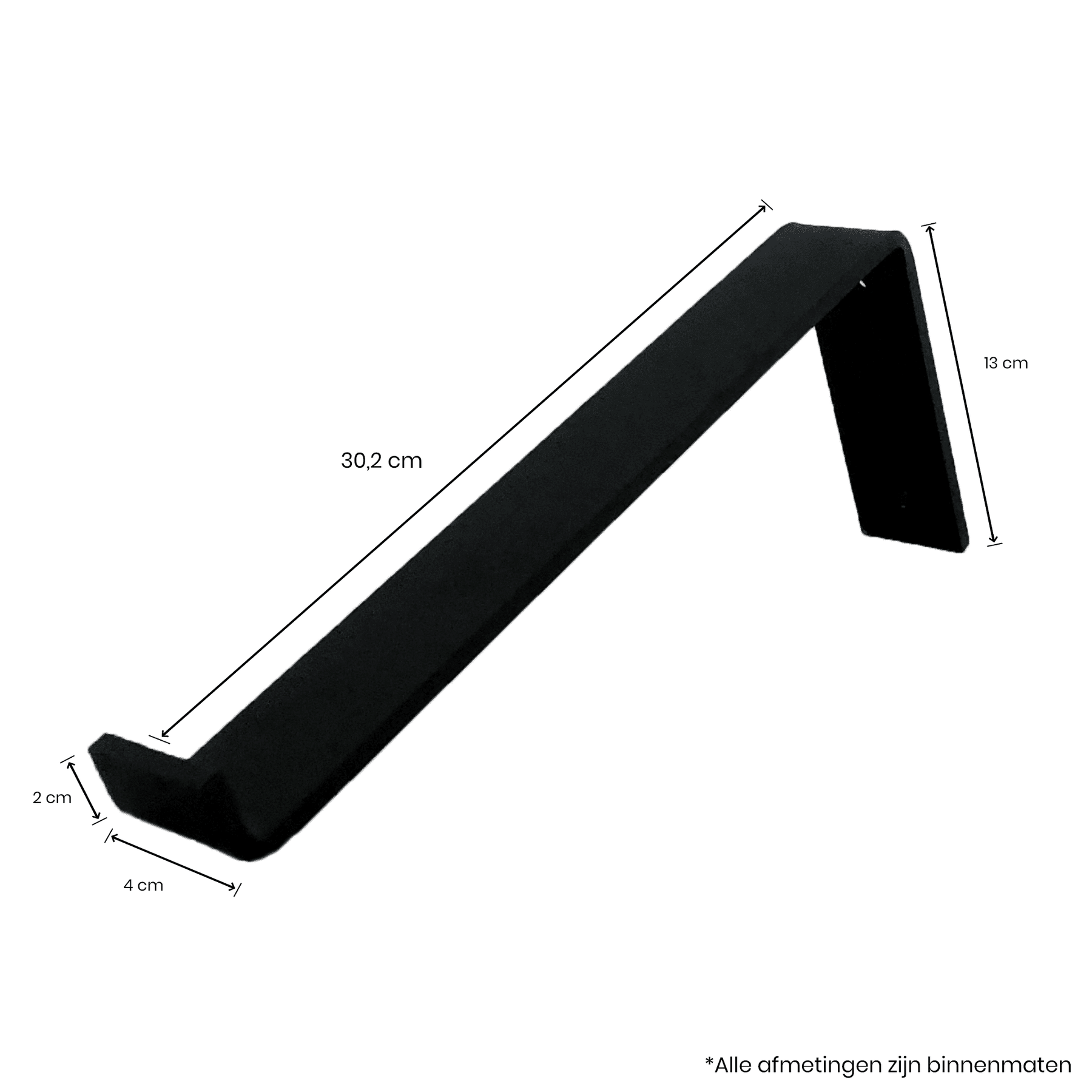 The Industrial L-Shaped Shelf Brackets with Oak Shelf - 30 cm