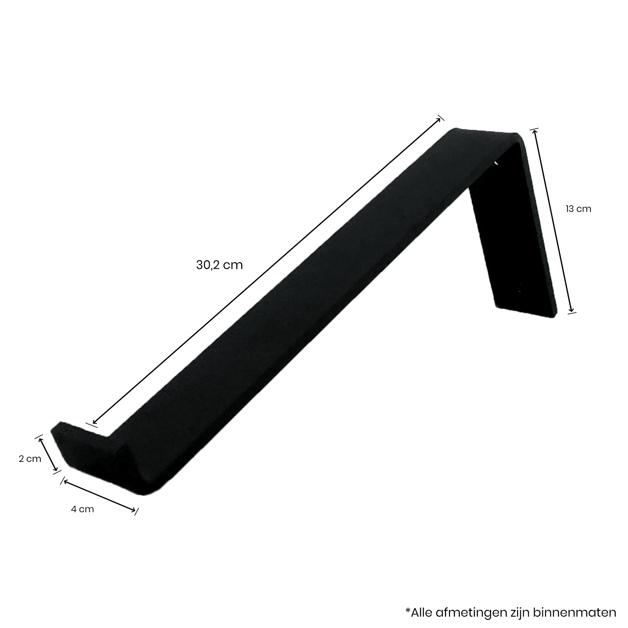 The Industrial L-Shaped Shelf Brackets with Oak Shelf - 30 cm