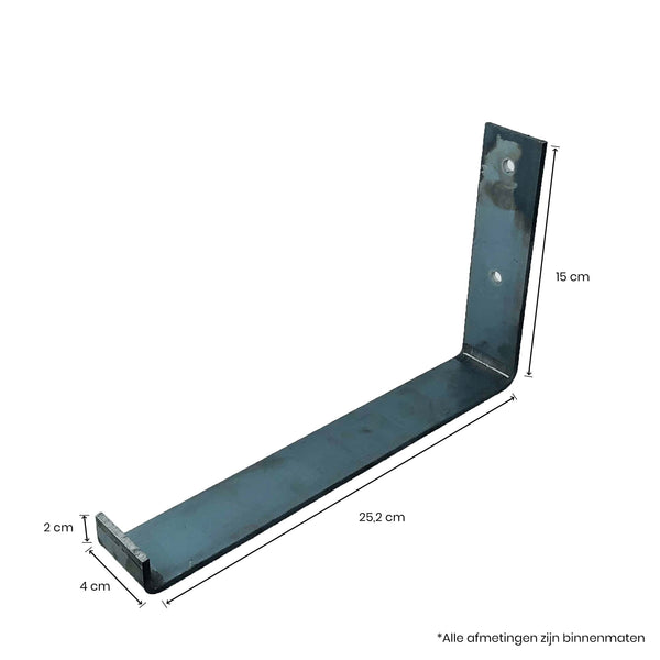 The Industrial L-Shaped Shelf Brackets UP Without Coating – 25 cm