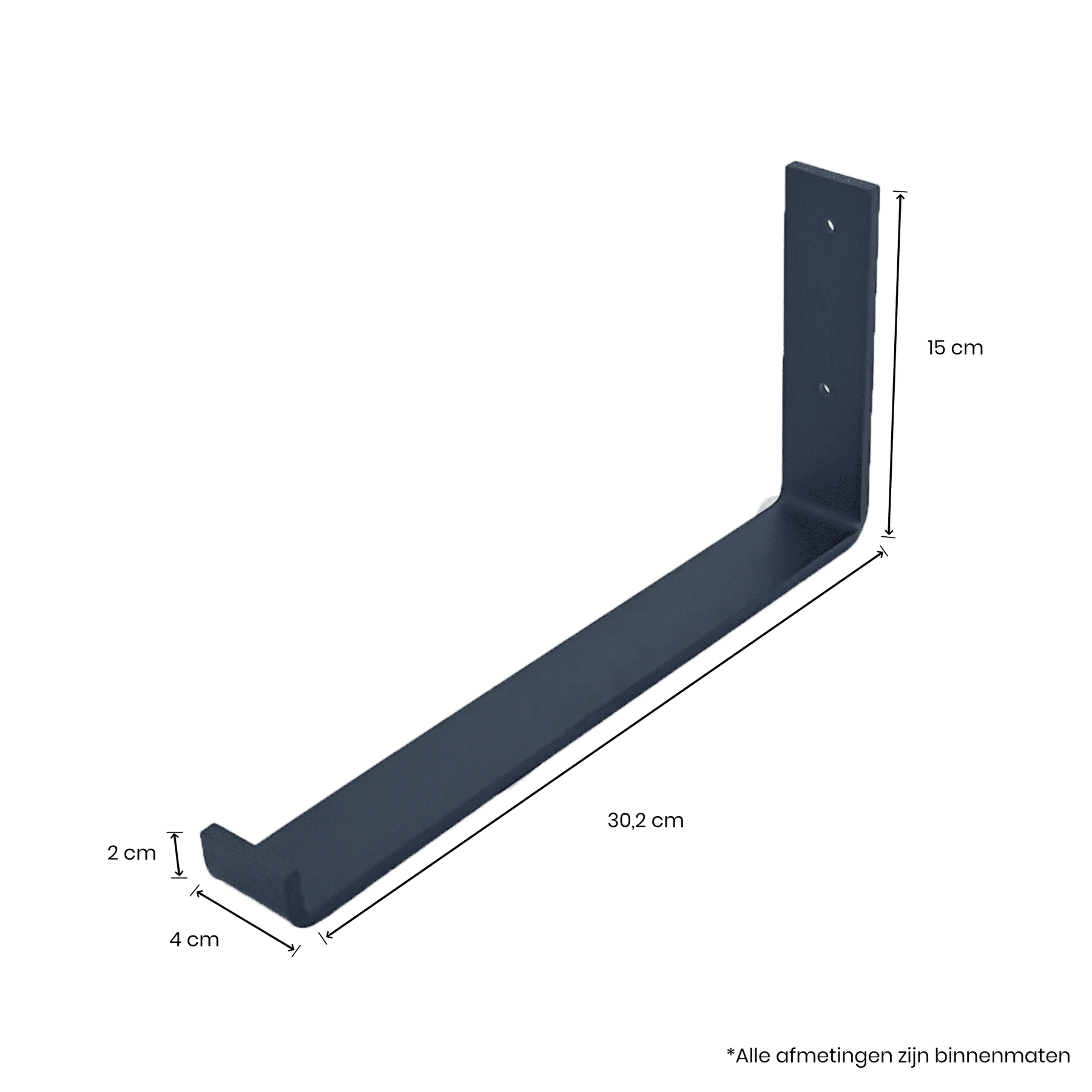 Supporti per mensole a forma di L industriali UP Nero Opaco – 30 cm