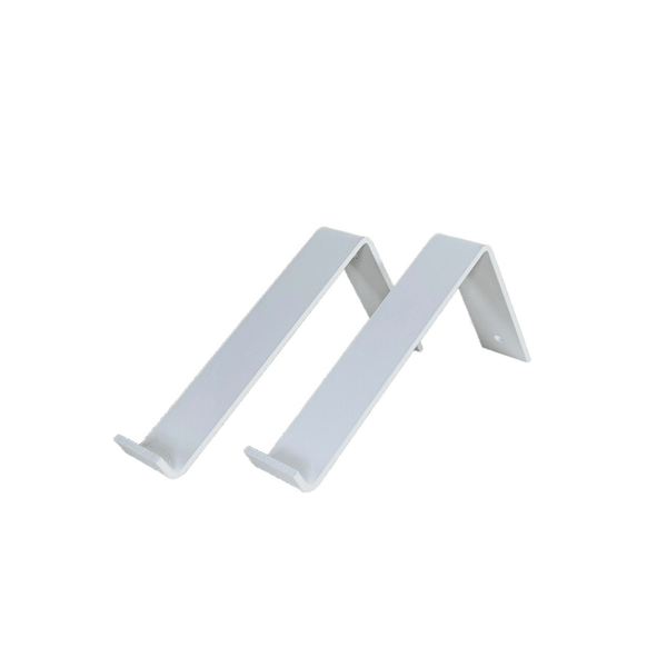 The Industrial L-Shaped Shelf Brackets Matte White – 20 cm